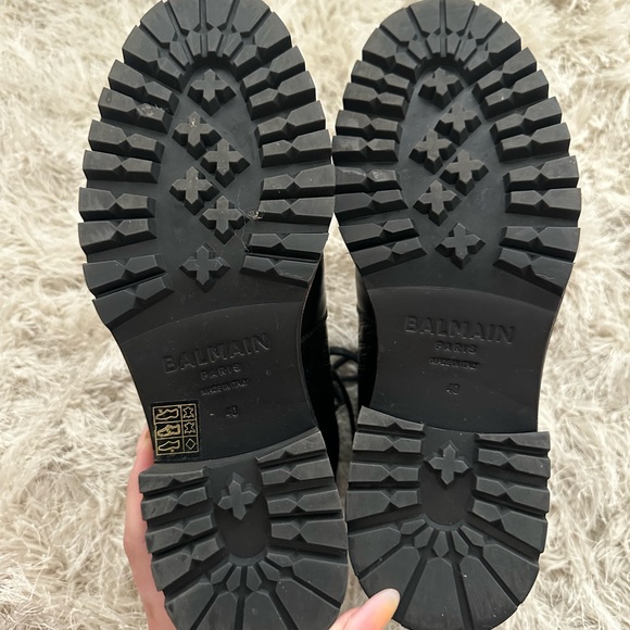 Balmaim Ranger Monogram Leather Combat Ankle Boot Logo Zip. Great condition. - Picture 3 of 3